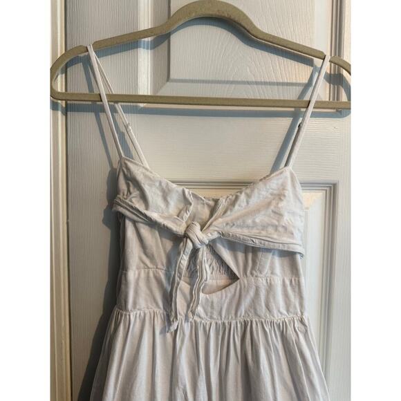 Madewell Women’s Double Tie Cutout Sweetheart Midi White Dress size 4 - Picture 9 of 11